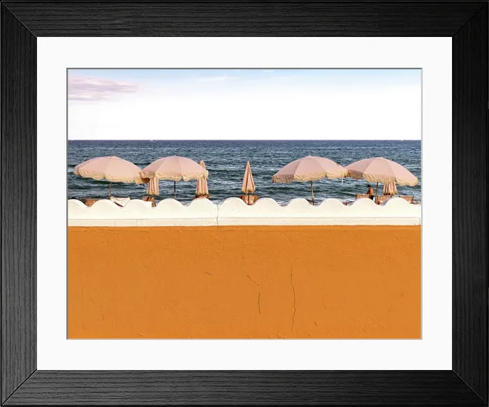 Framed Print : Florida, Palm Beach, colorful beach umbrellas facing the ocean Framed Print : Florida, Palm Beach, colorful beach umbrellas facing the ocean