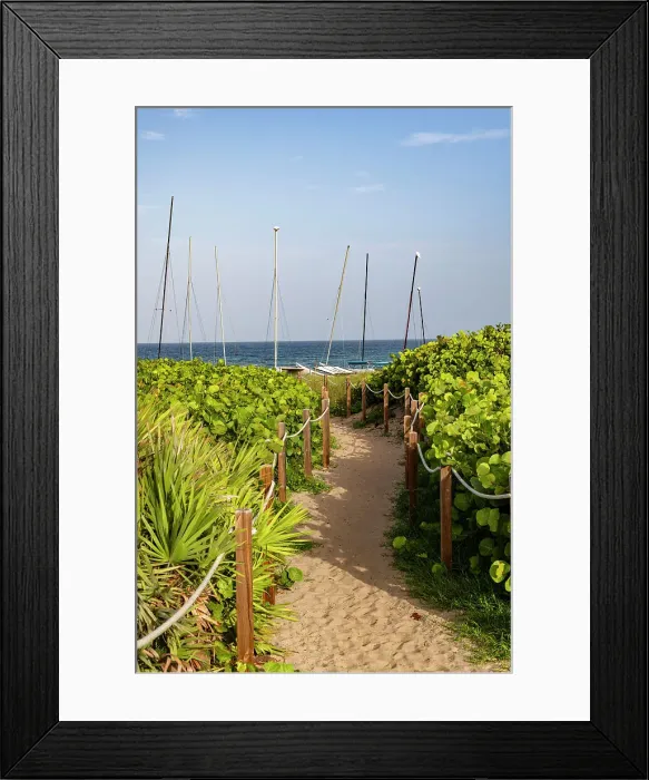 Framed Print : Florida, South Florida, Delray Beach, pathway leading to ocean Framed Print : Florida, South Florida, Delray Beach, pathway leading to ocean