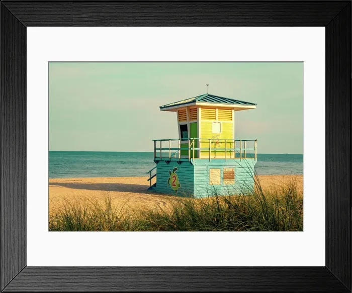 Framed Print : Florida, South Florida, Pompano Beach, lifeguard station Framed Print : Florida, South Florida, Pompano Beach, lifeguard station