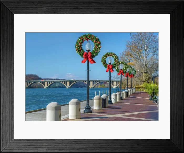Framed Print : Washington, D.C. Georgetown, Promenade by the Potomac River, Francis Scott Key Bridge Framed Print : Washington, D.C. Georgetown, Promenade by the Potomac River, Francis Scott Key Bridge