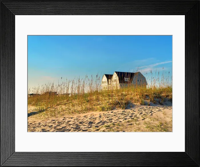 Framed Print : North Carolina, Outer Banks, Kitty Hawk, homes overlooking the ocean Framed Print : North Carolina, Outer Banks, Kitty Hawk, homes overlooking the ocean