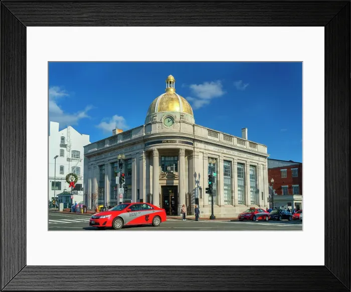 Framed Print : Washington, D.C. Georgetown, PNC Bank on M Street and Wisconsin Ave NW