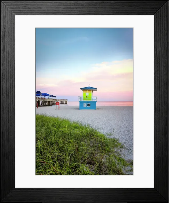 Framed Print : Florida, South Florida, Pompano Beach pier Framed Print : Florida, South Florida, Pompano Beach pier