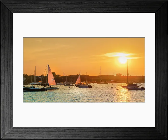 Framed Print : Rhode Island, Newport, sailboats on Narragansett Bay at sunset Framed Print : Rhode Island, Newport, sailboats on Narragansett Bay at sunset