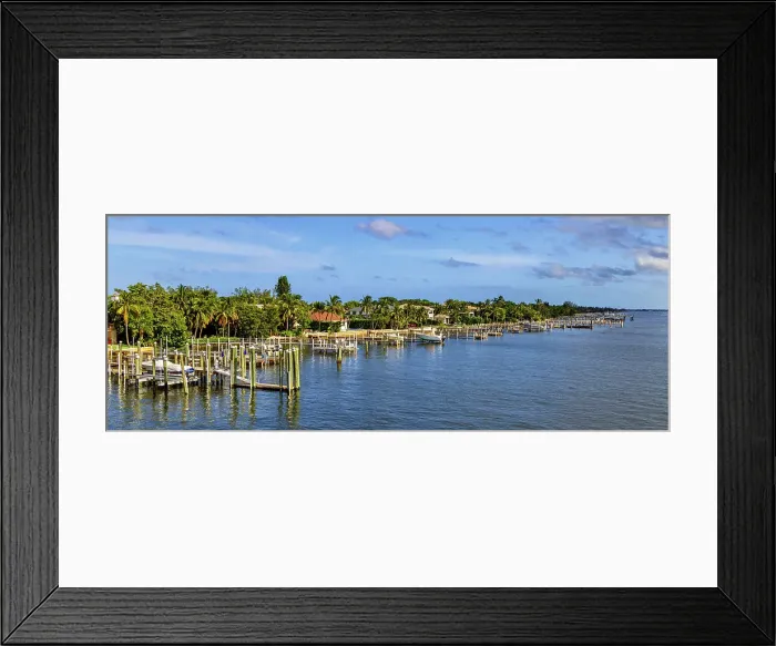 Framed Print : Florida, South Florida, Manalapan, boat slips on the Intercoastal viewed from drawbridge Framed Print : Florida, South Florida, Manalapan, boat slips on the Intercoastal viewed from drawbridge