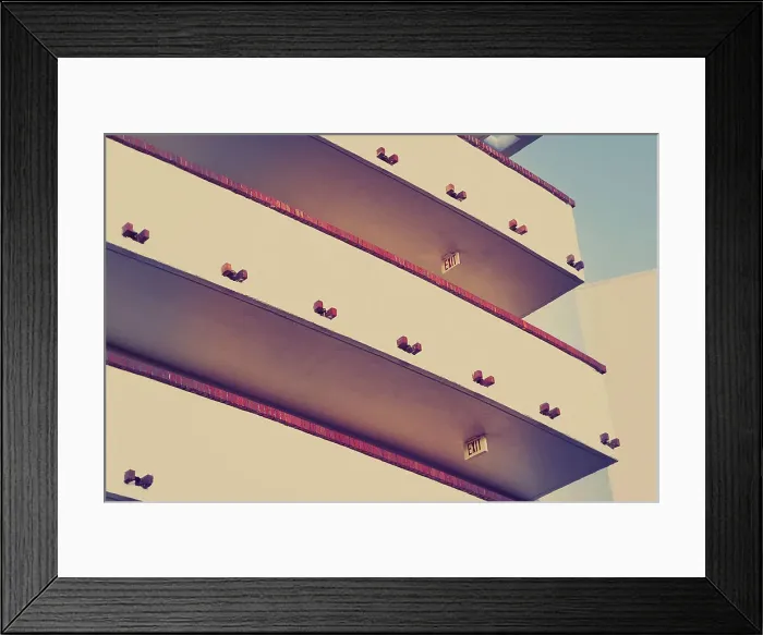 Framed Print : Building with exit signs Framed Print : Building with exit signs