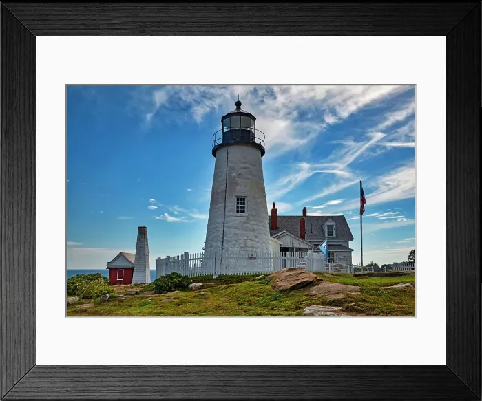 Framed Print : Maine, Bristol, Pemaquid Lighthouse