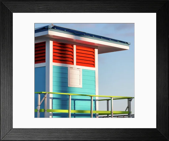 Framed Print : Detail of a colorful lifeguard station Framed Print : Detail of a colorful lifeguard station
