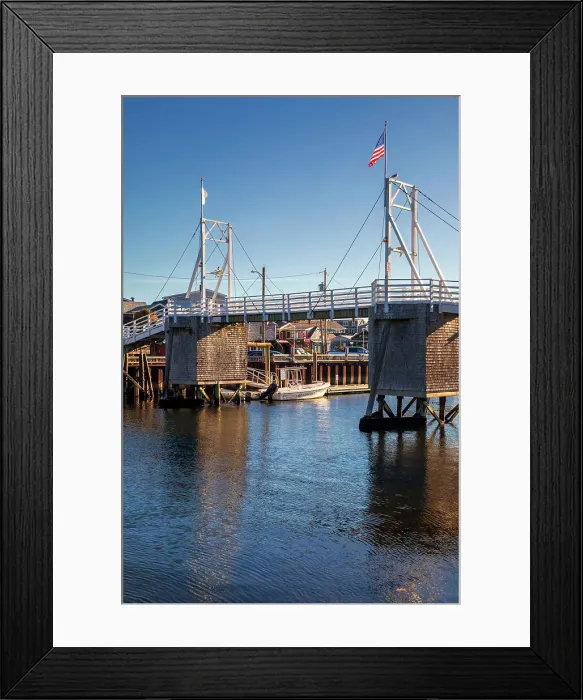 Framed Print : USA, Maine, Ogunquit, Perkins Cove Footbridge Framed Print : USA, Maine, Ogunquit, Perkins Cove Footbridge
