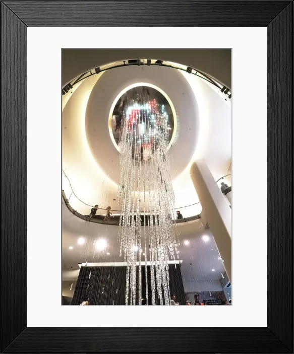 Framed Print : New York City, Manhattan, Top of the Rock in Rockefeller Center, chandelier in lobby Framed Print : New York City, Manhattan, Top of the Rock in Rockefeller Center, chandelier in lobby