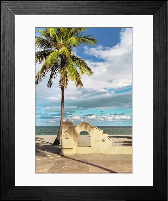 Framed Print : Florida, South Florida, Hollywood Beach, promenade Framed Print : Florida, South Florida, Hollywood Beach, promenade