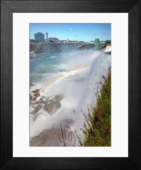 Framed Print : Canada, Ontario, Niagara Falls and Niagara Ontario in background Framed Print : Canada, Ontario, Niagara Falls and Niagara Ontario in background