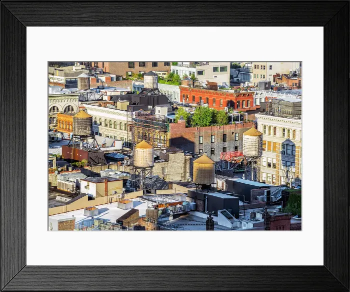 Framed Print : New York City, Manhattan, SOHO, rooftops with water tanks Framed Print : New York City, Manhattan, SOHO, rooftops with water tanks