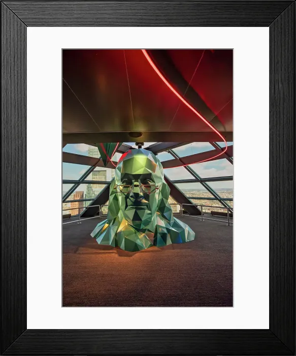 Framed Print : Pennsylvania, Philadelphia, Giant Geometric Benjamin Franklin Head at the One Liberty Observation Deck Framed Print : Pennsylvania, Philadelphia, Giant Geometric Benjamin Franklin Head at the One Liberty Observation Deck