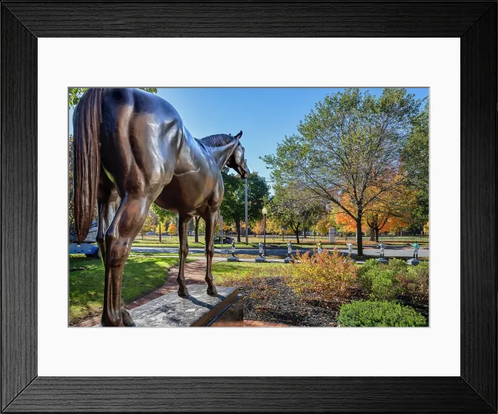 Framed Print : New York, Saratoga Springs, Jockey statue of Seabiscuit at National Museum of Racing and Hall of Fame Framed Print : New York, Saratoga Springs, Jockey statue of Seabiscuit at National Museum of Racing and Hall of Fame
