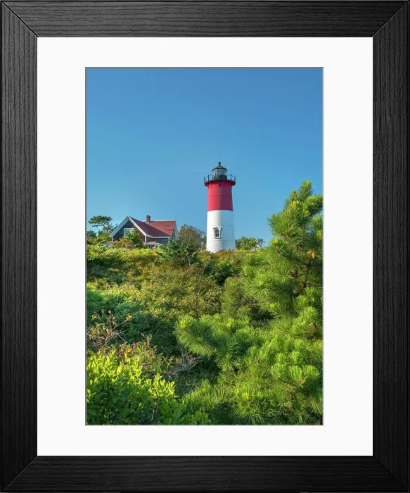 Framed Print : Massachusetts, Cape Cod National Seashore, Nauset Beach Lighthouse near Eastham