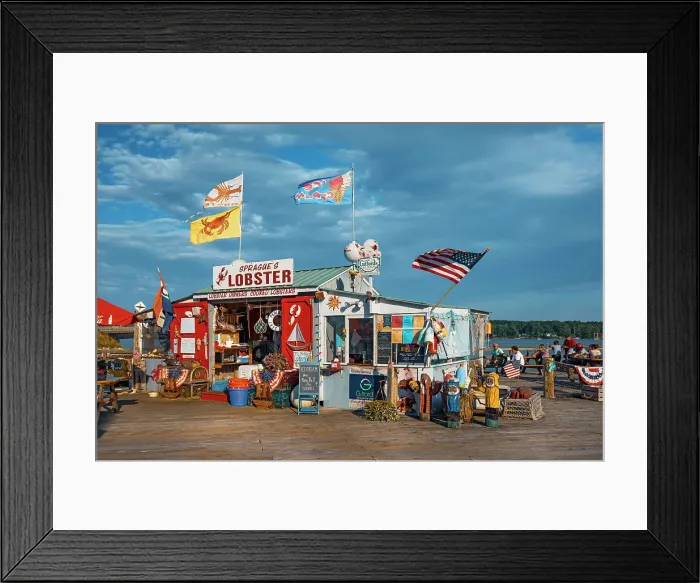 Framed Print : Maine, Wiscasset, Lobster Shack by the water