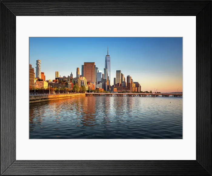 Framed Print : NY, NYC, Freedom Tower and Lower Manhattan from Hudson River Park Framed Print : NY, NYC, Freedom Tower and Lower Manhattan from Hudson River Park