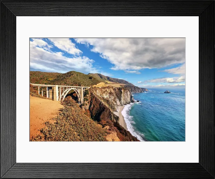 Framed Print : California, Big Sur, Bixby Bridge and Highway 1 Framed Print : California, Big Sur, Bixby Bridge and Highway 1