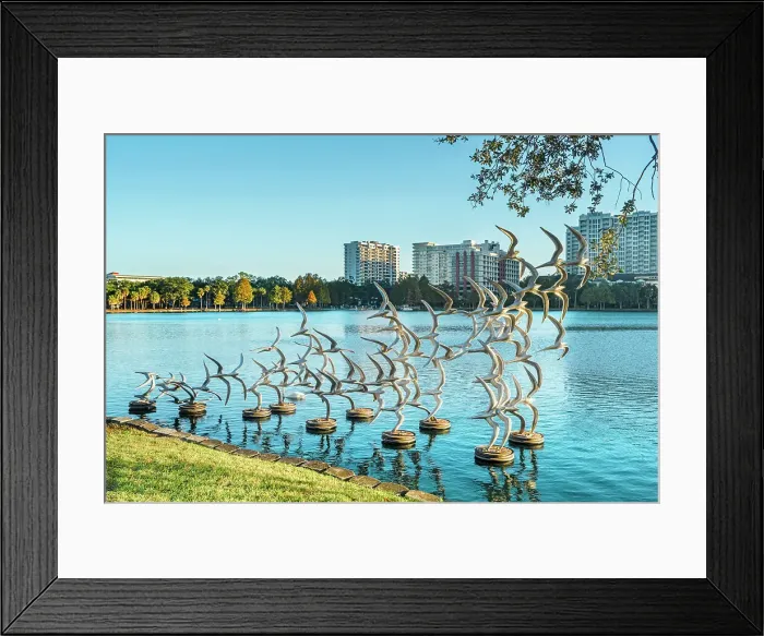 Framed Print : Florida, Orlando, Lake Eola, sculpture Take Flight by artist Douwe Blumberg Framed Print : Florida, Orlando, Lake Eola, sculpture Take Flight by artist Douwe Blumberg