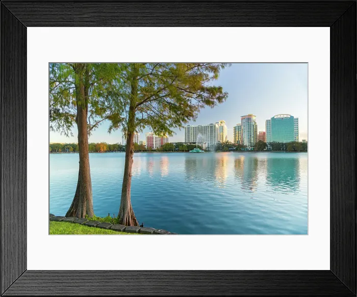 Framed Print : Florida, Orlando, Lake Eola, skyline Framed Print : Florida, Orlando, Lake Eola, skyline