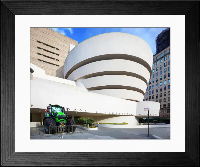Framed Print : New York City, Manhattan, Guggenheim Museum, exhibit called Countryside, The Future