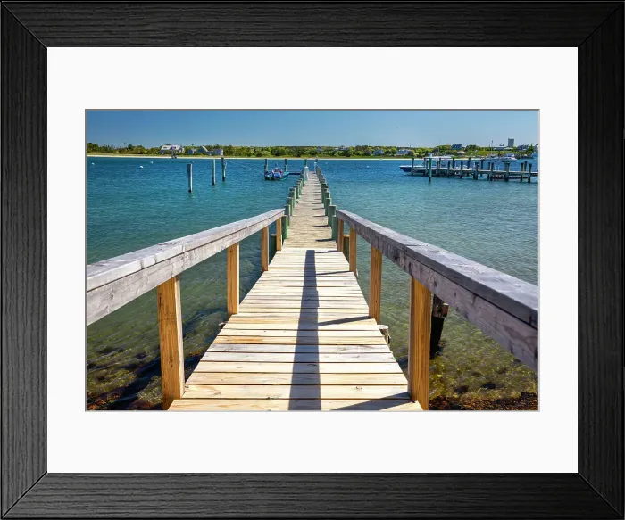 Framed Print : Massachusetts, Martha's Vineyard, Dock Leading into Edgartown's Harbor