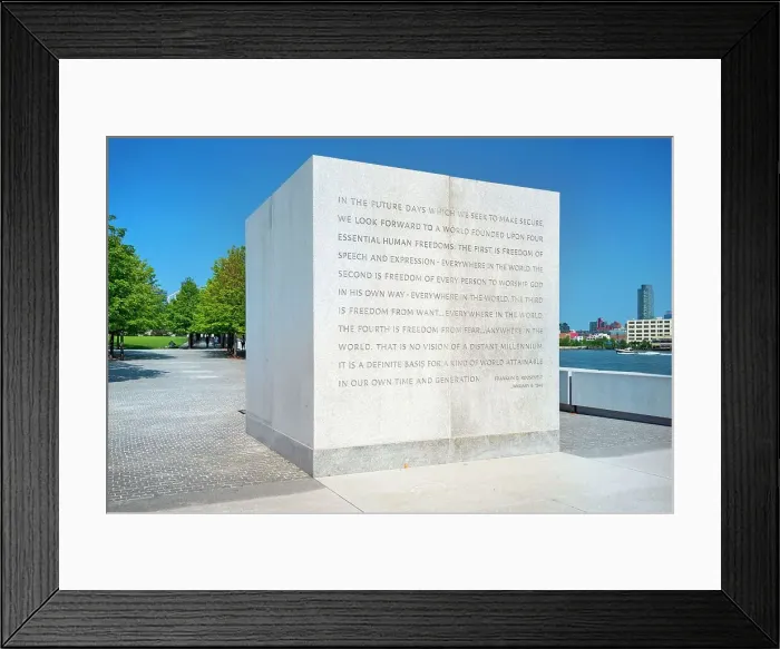 Framed Print : New York City, Roosevelt Island, Franklin D. Roosevelt Four Freedoms Park Framed Print : New York City, Roosevelt Island, Franklin D. Roosevelt Four Freedoms Park