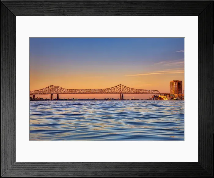 Framed Print : USA, Louisiana, New Orleans, The Crescent City Connection (CCC), formerly the Greater New Orleans Bridge (GNO), cantilever bridge, over Mississippi river Framed Print : USA, Louisiana, New Orleans, The Crescent City Connection (CCC), formerly the Greater New Orleans Bridge (GNO), cantilever bridge, over Mississippi river