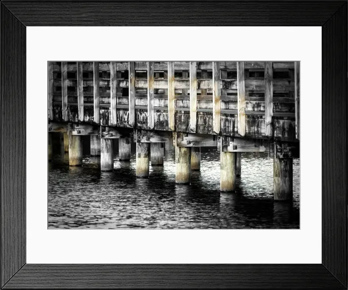 Framed Print : Close up of beams underneath a wooden boardwalk Framed Print : Close up of beams underneath a wooden boardwalk