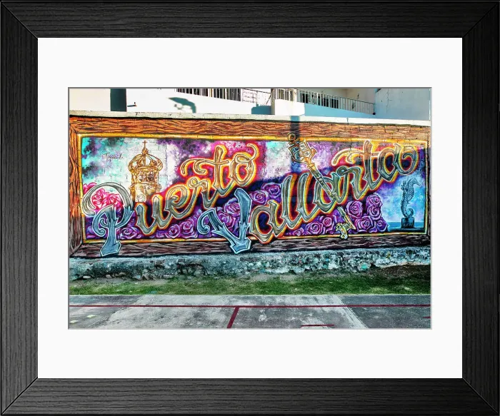 Framed Print : Mexico, Puerto Vallarta, sign of Puerto Vallarta Framed Print : Mexico, Puerto Vallarta, sign of Puerto Vallarta