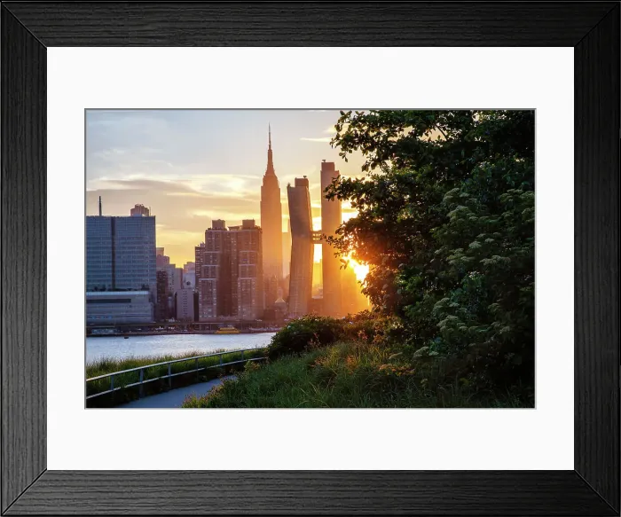 Framed Print : New York, NYC, View of American Copper and Empire State Building across East River