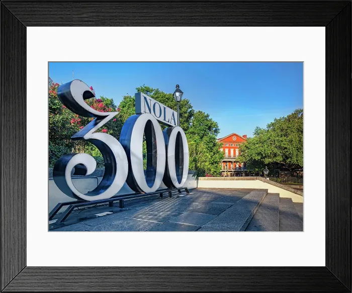 Framed Print : USA, Louisiana, New Orleans, 300 NOLA sign, Tricentennial anniversary Framed Print : USA, Louisiana, New Orleans, 300 NOLA sign, Tricentennial anniversary