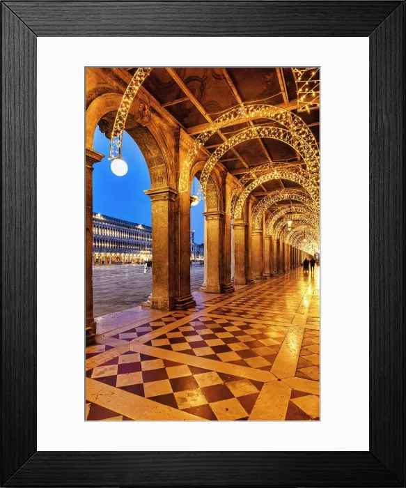 Framed Print : Italy, Venice, Saint Mark Square, Arcade decorated during Christmas Framed Print : Italy, Venice, Saint Mark Square, Arcade decorated during Christmas