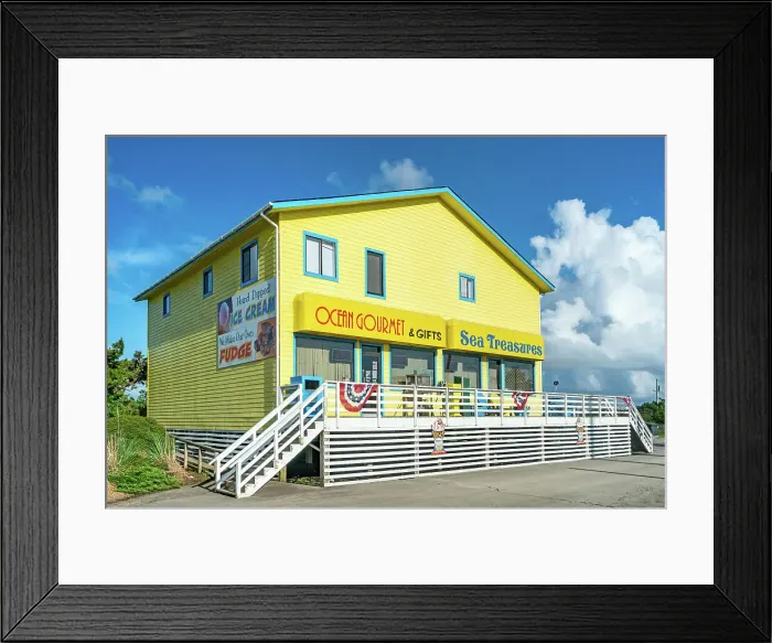 Framed Print : North Carolina, Outer Banks, Rodanthe, souvenir shops along highway 12 Framed Print : North Carolina, Outer Banks, Rodanthe, souvenir shops along highway 12