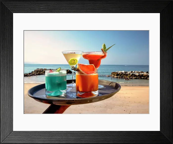 Framed Print : Mexico, Puerto Vallarta, cocktails