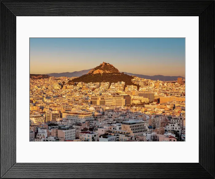 Framed Print : Greece, Athens, Cityscape with Mount Lycabettos Framed Print : Greece, Athens, Cityscape with Mount Lycabettos