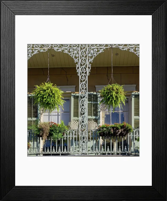 Framed Print : USA, Louisiana, New Orleans, typical wrought iron house, French Quarter architecture Framed Print : USA, Louisiana, New Orleans, typical wrought iron house, French Quarter architecture