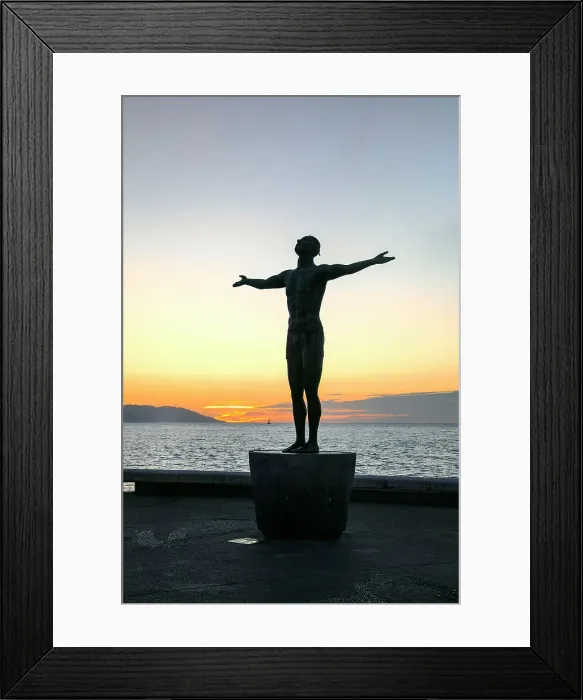 Framed Print : Mexico, Puerto Vallarta, Malecon, Lluvia (Rain)sculpture by Jovian