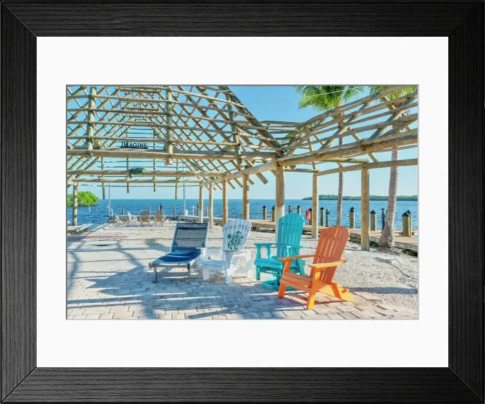 Framed Print : Florida, The Keys, Islamorada, back of Snapper's restaurant