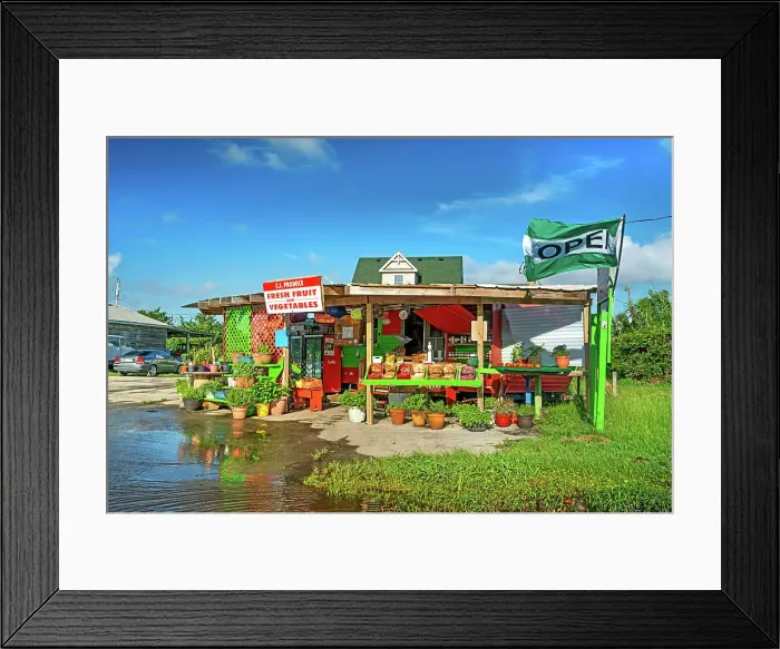 Framed Print : North Carolina, Outer Banks, fruit and vegetable store along highway 12 Framed Print : North Carolina, Outer Banks, fruit and vegetable store along highway 12