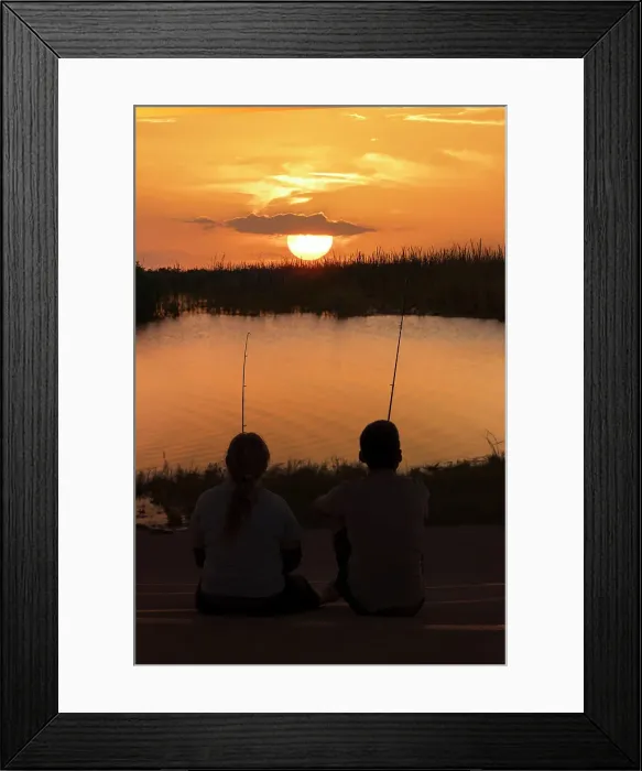 Framed Print : Couple fishing in the Everglades Framed Print : Couple fishing in the Everglades