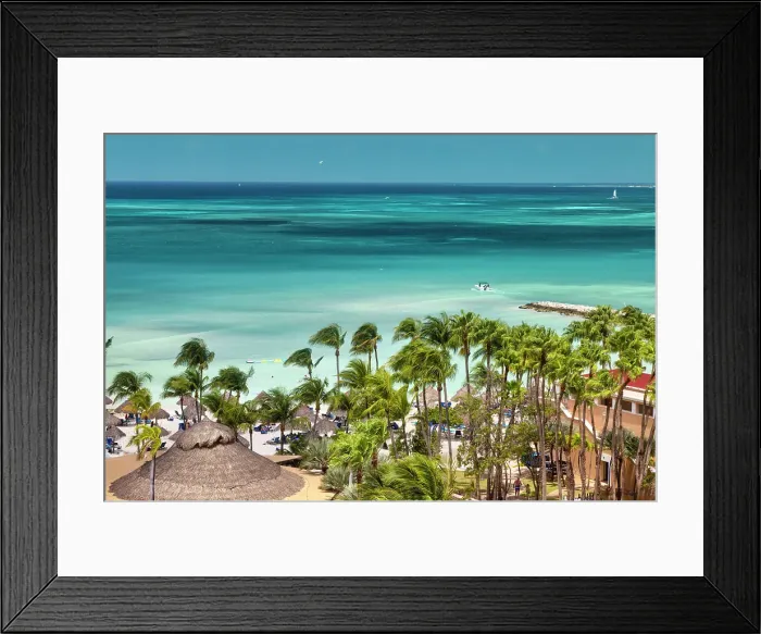 Framed Print : Aruba, Overview of Turquoise Waters and tropical beach Framed Print : Aruba, Overview of Turquoise Waters and tropical beach
