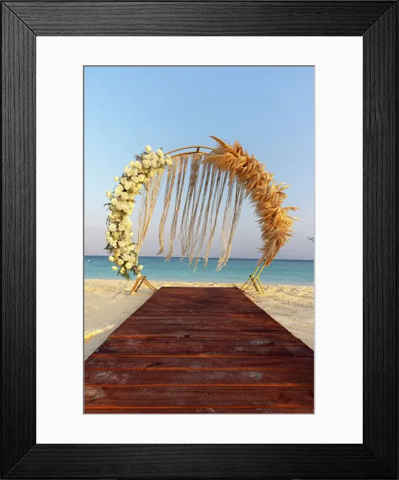 Framed Print : Aruba, Eagle Beach, Beach Wedding Setting Framed Print : Aruba, Eagle Beach, Beach Wedding Setting