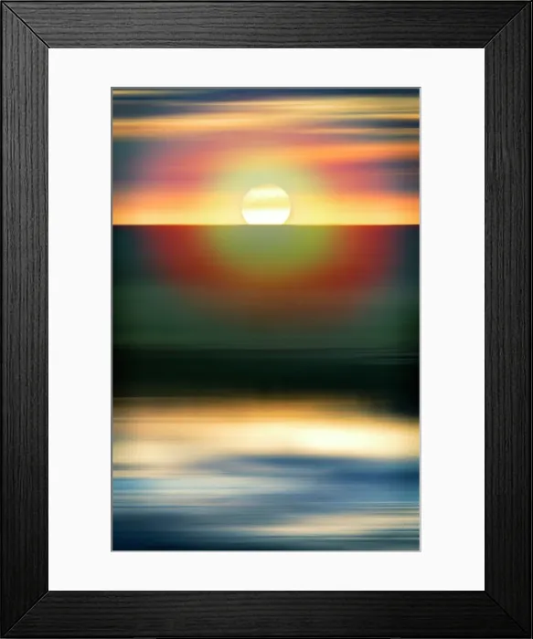 Framed Print : Abstract of sun over water