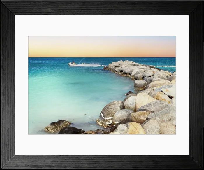 Framed Print : Aruba, Water Breaker in Juanita Beach Framed Print : Aruba, Water Breaker in Juanita Beach