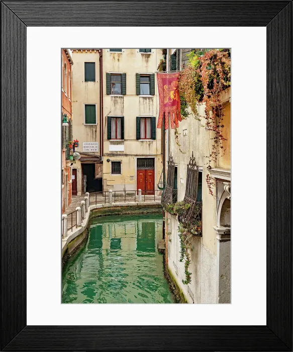 Framed Print : Italy, Venice, Venetian lagoon, narrow canal Framed Print : Italy, Venice, Venetian lagoon, narrow canal