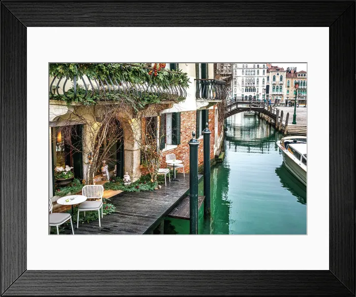 Framed Print : Italy, Venice, Dorsoduro, typical scene along canal Framed Print : Italy, Venice, Dorsoduro, typical scene along canal