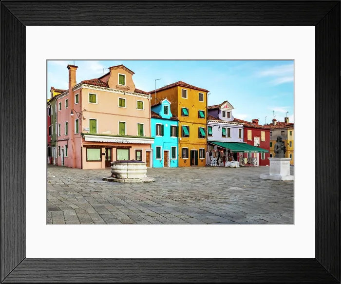 Framed Print : Italy, Venice, Burano, colorful houses Framed Print : Italy, Venice, Burano, colorful houses