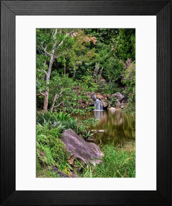 Framed Print : Morikami Museum and Japanese Gardens, waterfall Framed Print : Morikami Museum and Japanese Gardens, waterfall